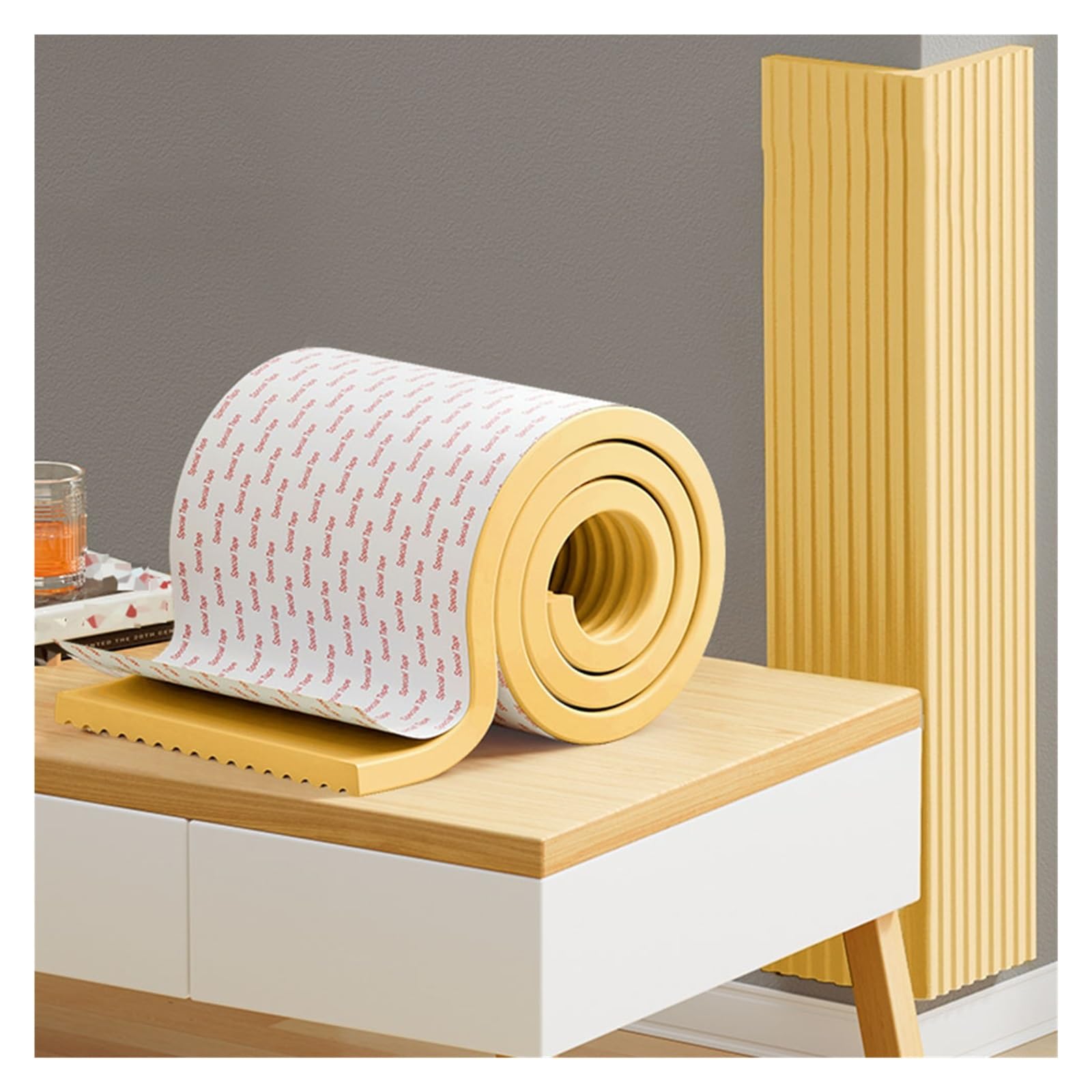 Edges Wall Corner Guard, Self-Adhesive Foam Strips For Edge ion Multicolor 2-20m(Wood,2m/6.56ft)