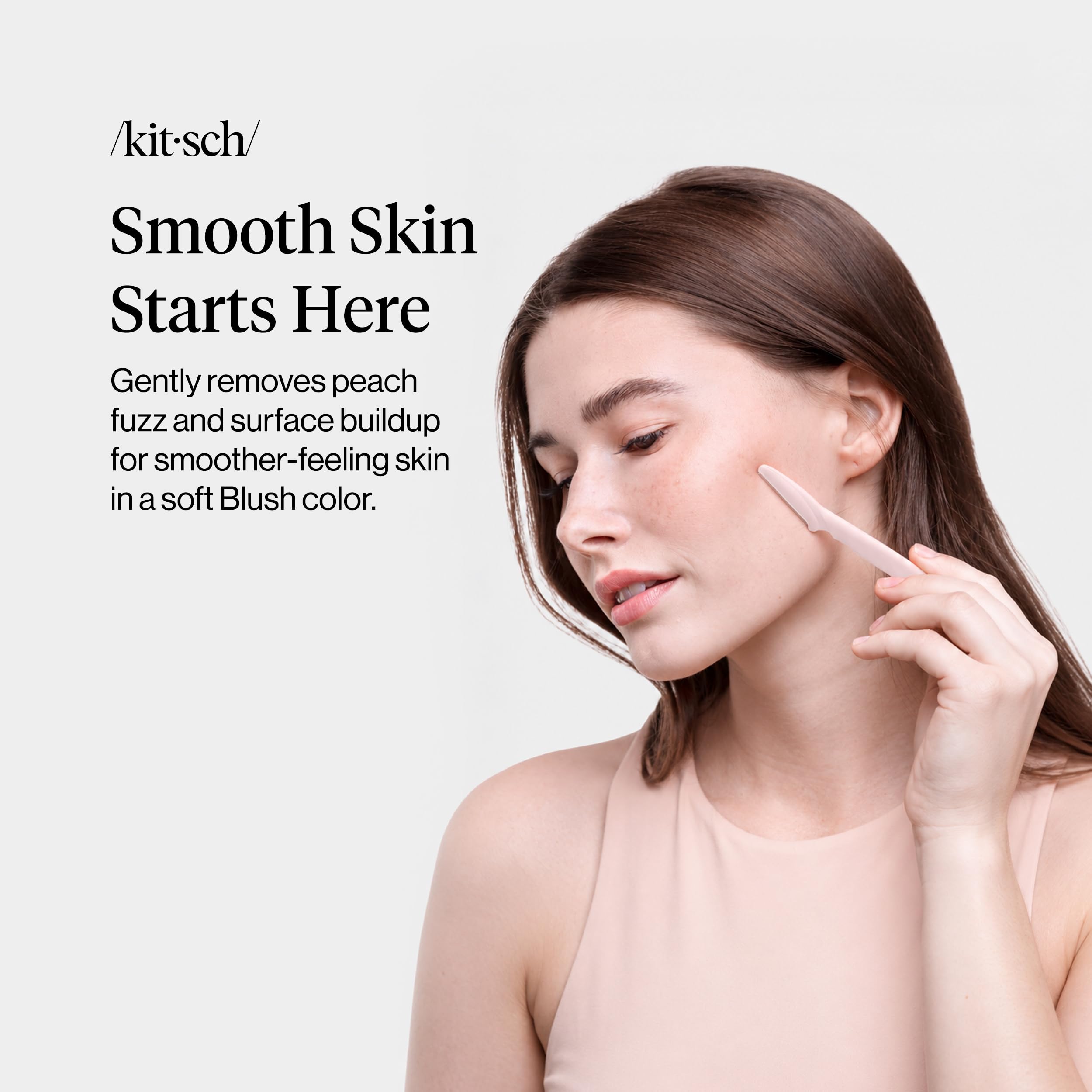 Kitsch Dermaplane Razor for Women Face – Blush, 12 pcs view 2