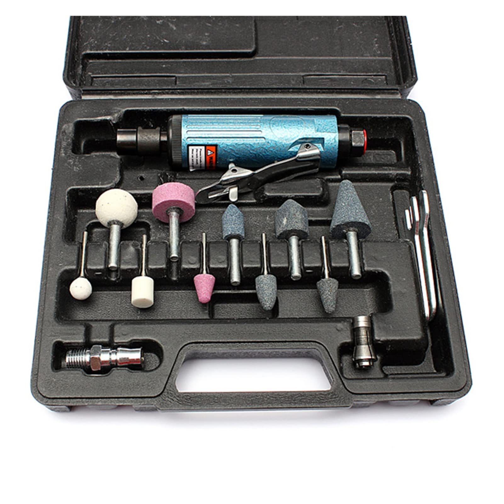 Mooilko One Color 14 Pieces Air Compressor Die Grinder Grinding Polish Stone Kit 1/4 Air Grinder Mill Engraving Tools Kits Pneumatic Tools Chipping Riveting