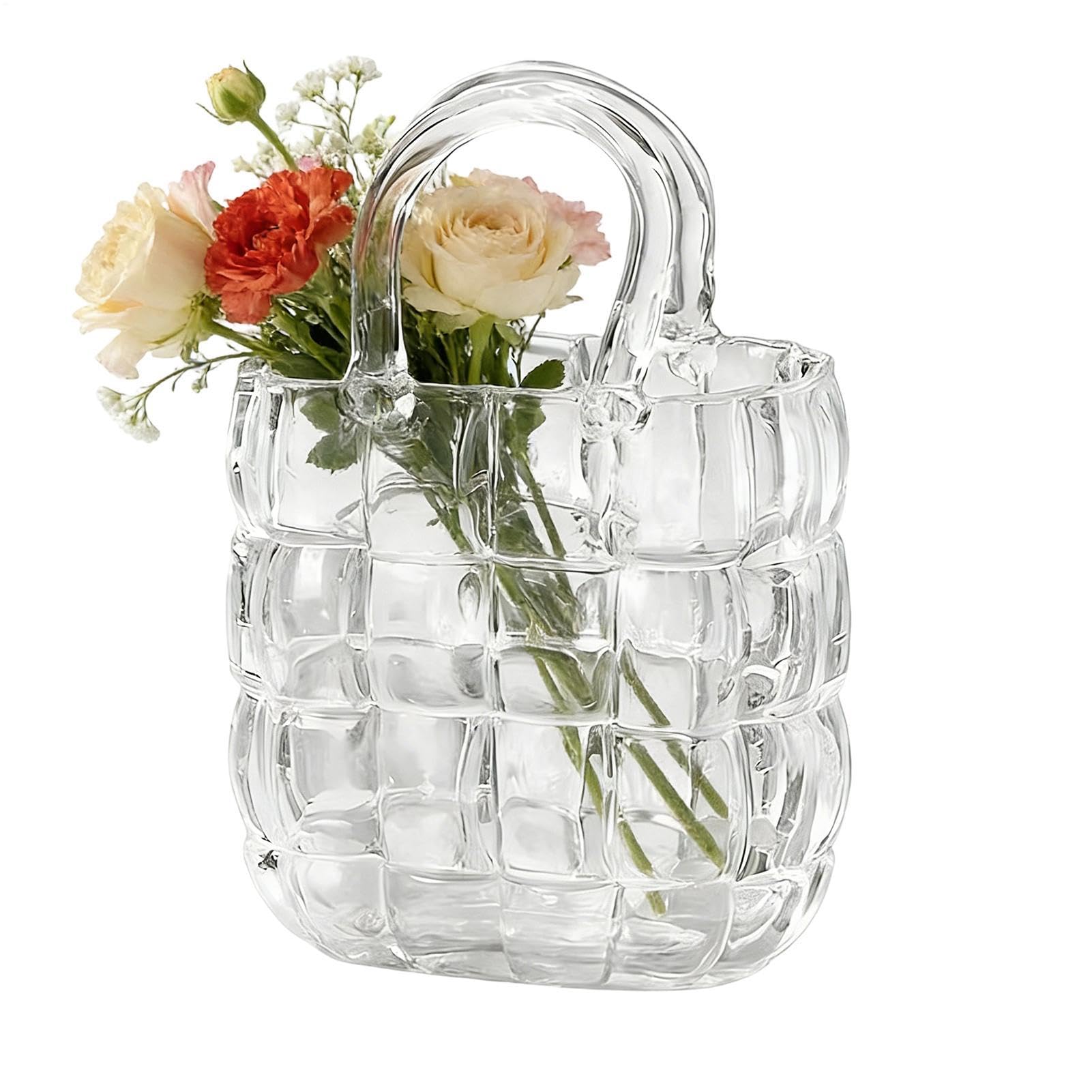 Pot à sac en verre transparent décoratif porte-objets chic