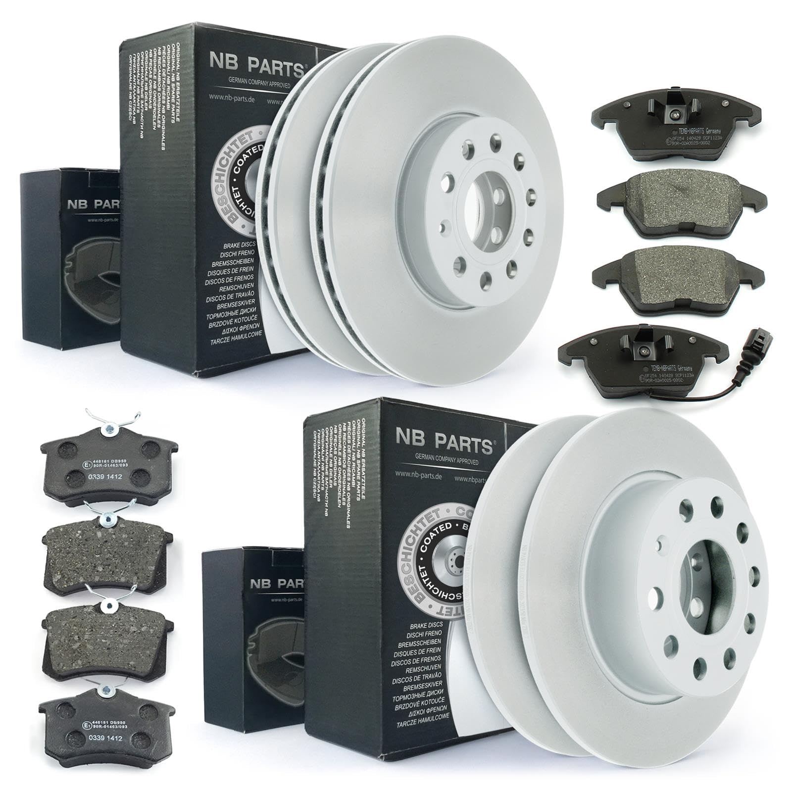 ATE 4 BREMSSCHEIBEN + BELÄGE VORNE + HINTEN KIA PICANTO HYUNDAI I10 Pa