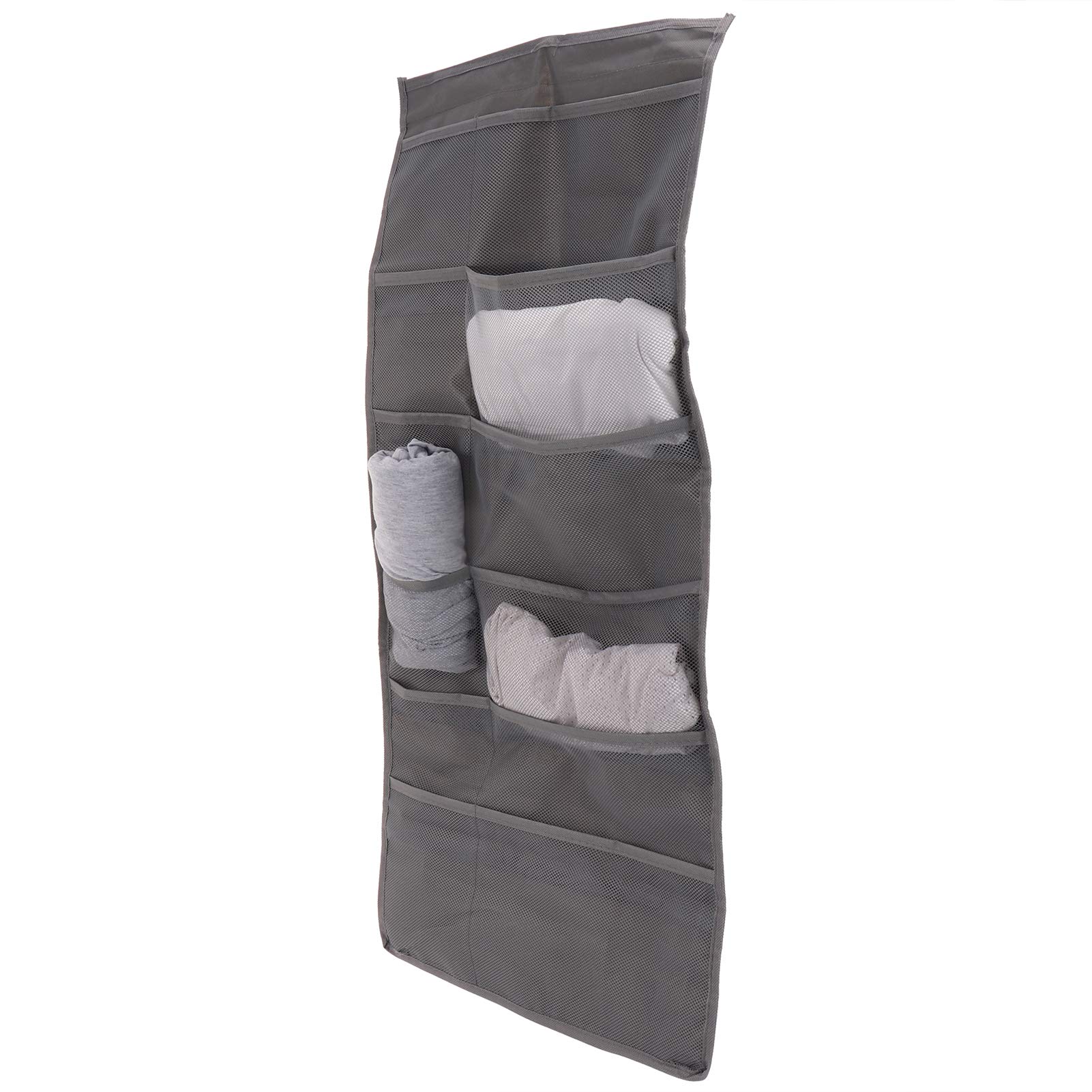 Ymiko Hanging Closet Organizer, Wall Shelf Wardrobe Mesh Pockets Hanging Storage Bag Bra Storage Wall Shelves Space Saver Bag Bra Hanger for Socks Underwear Underpants, 29.9x15.7in