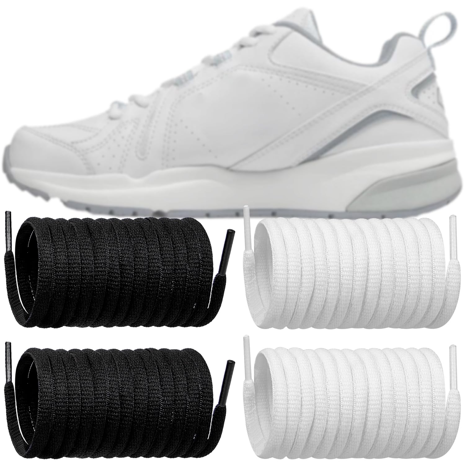 Endoto 2 Pairs Shoe Laces for New Balance 608/530 Sneaker, 6MM Oval Replacement Shoelaces Strings for Running Shoes