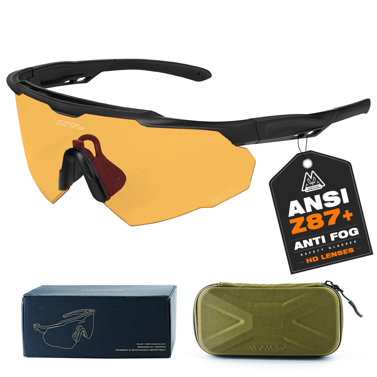 Range Tactical Shooting Glasses ANSI Z87+ UV400 Safety Glasses