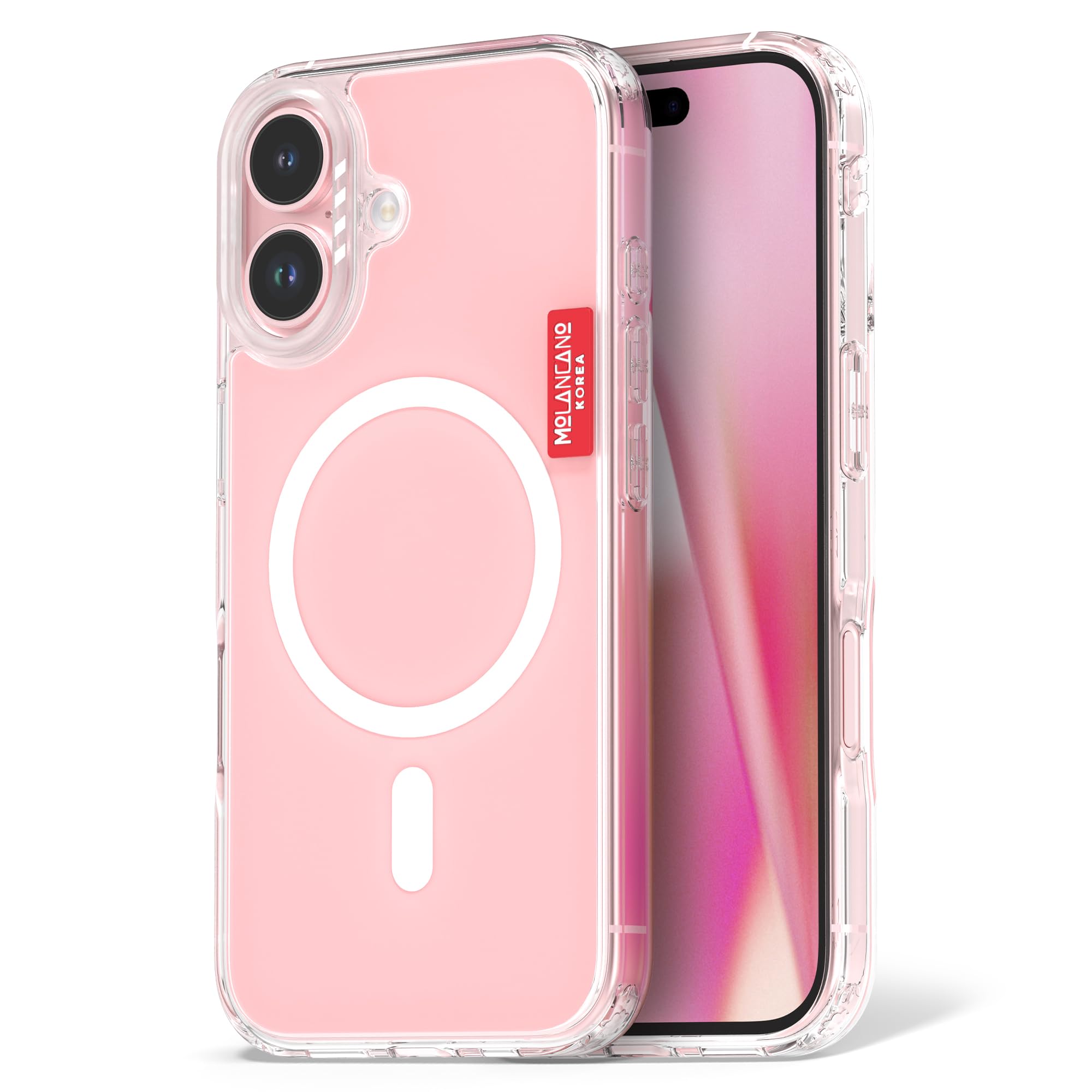 Coque iPhone 16 Plus MagSafe rose transparente antichoc MOLAN CANO - 8