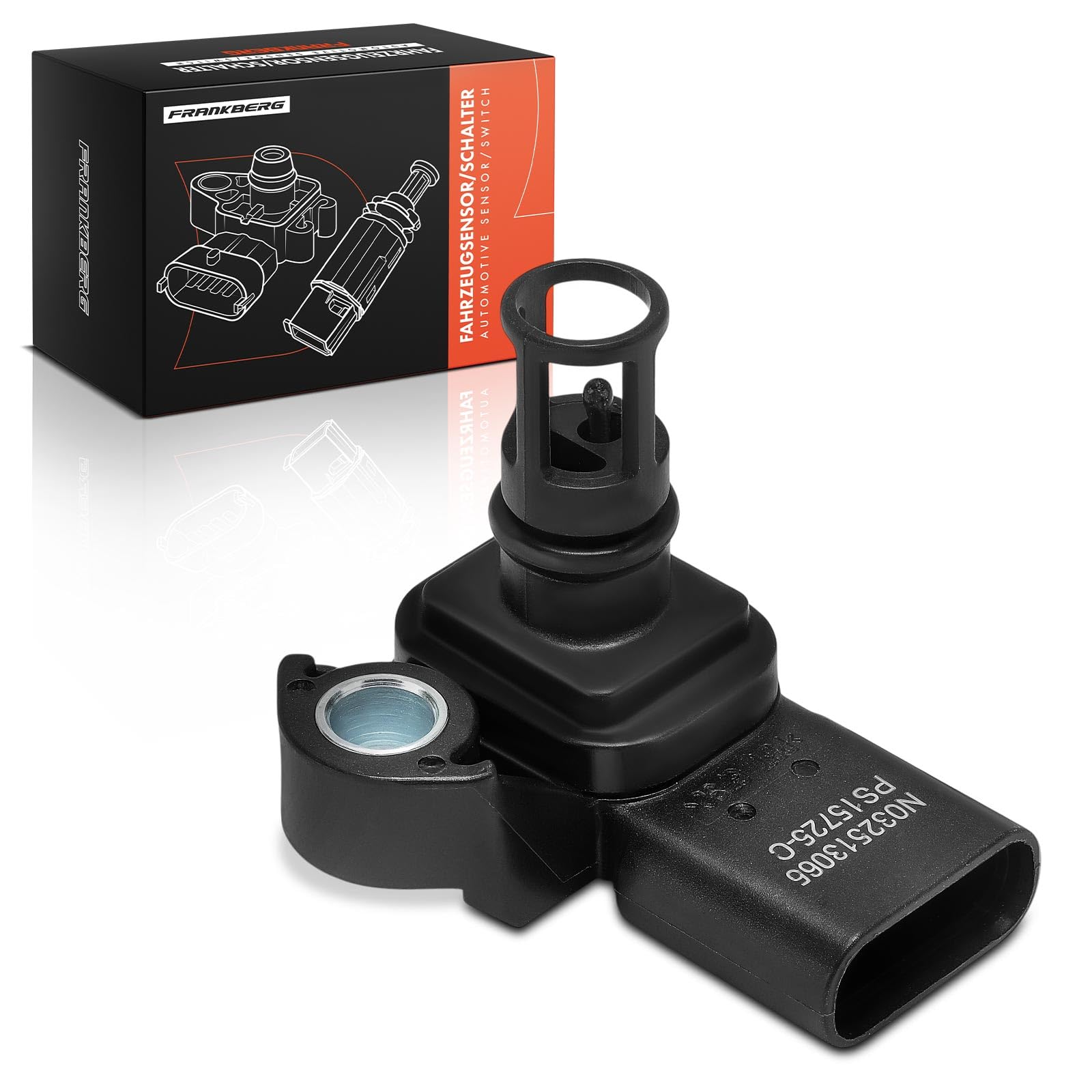 Frankberg Sensore di pressione del tubo di aspirazione 4-Poli Compatibile con Astra J CaR.A.Van P10 Astra K Sports Tourer B16 Astra J P10 Mokka/Mokka X J13 Zafira Tourer C P12 Replace# 12681993