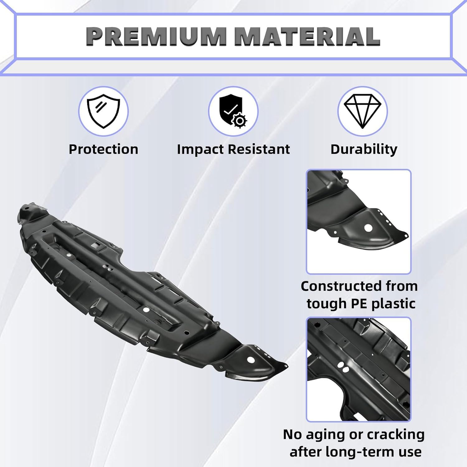 HECASA Front Engine Splash Shield Compatible with 2011-2020 Toyota Sienna Under Cover Replacement for TO1228174 5144108030 12171444