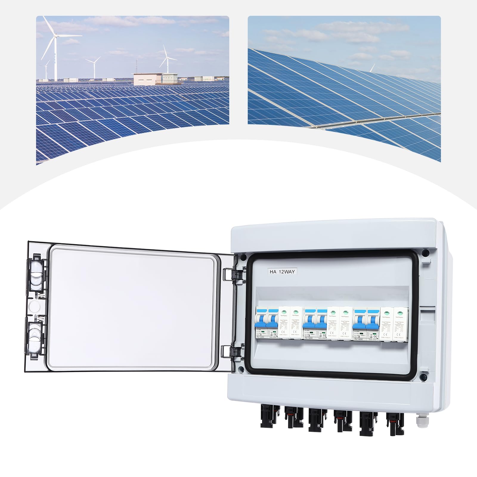 Solar-Kombinator-Box IP65 IK10 Solar Anschlusskasten 3 Eingänge & 3 Ausgänge MC4-Anschlüsse überspannungsschutz, für Outdoor-Solarmodulen, Wohnmobilen, Elektrofahrzeugen usw