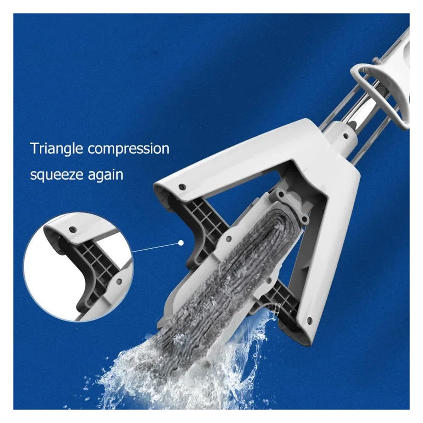 Trapeador de Piso exprimidor, trapeador mágico colodión, telescópico, for Madera, escurridor Giratorio for Azulejos, Herramientas de Limpieza for el hogar(1 mop 2 Head)