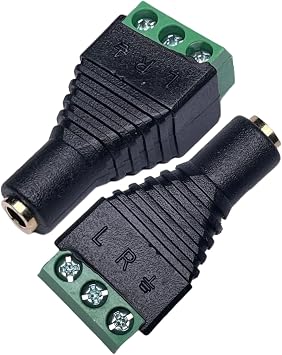 3.5mm Stereo TRS Female Jack to AV Screw Audio Terminal, Solder-Free, Quick Screw Connection for DIY, Test, Measurement, Surveillance, Engineering, 3-Screw Terminal Block Headphone Connector (10 Pack)