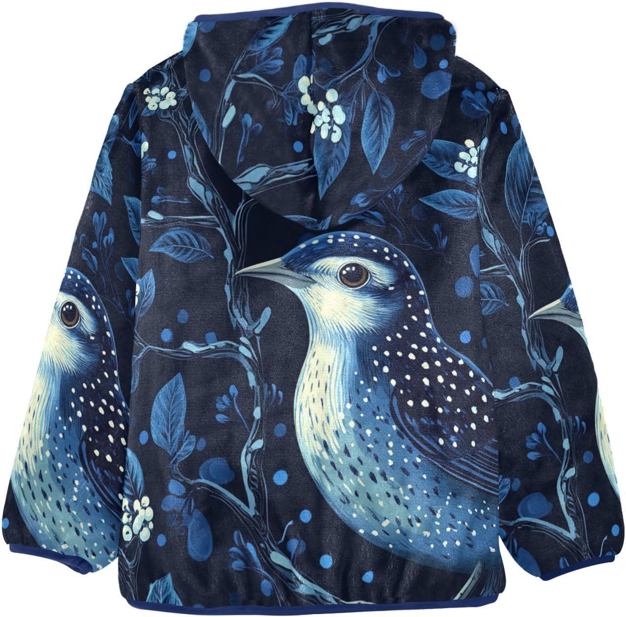 Cartoon Quail Dark Blue Kid Fleece Jacket Children Dress Coat Navy Blue Baby Boy Girl Clothes