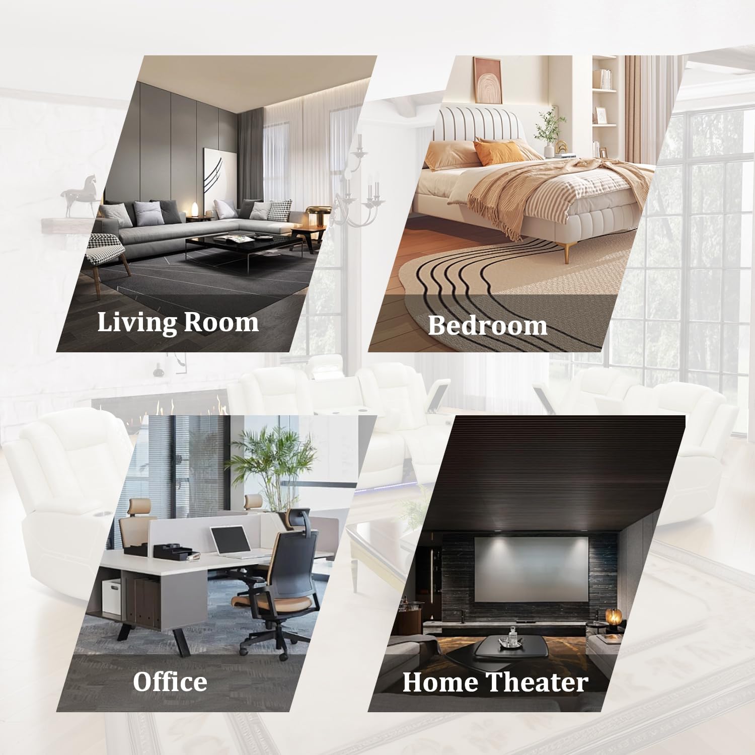 Power Recliner Sofa Set, Breathing Leather Sofa Set with Storage Console/Cup Holders/USB Ports, Leather Reclining Couch Set for Living Room (Creamy White, Chair)