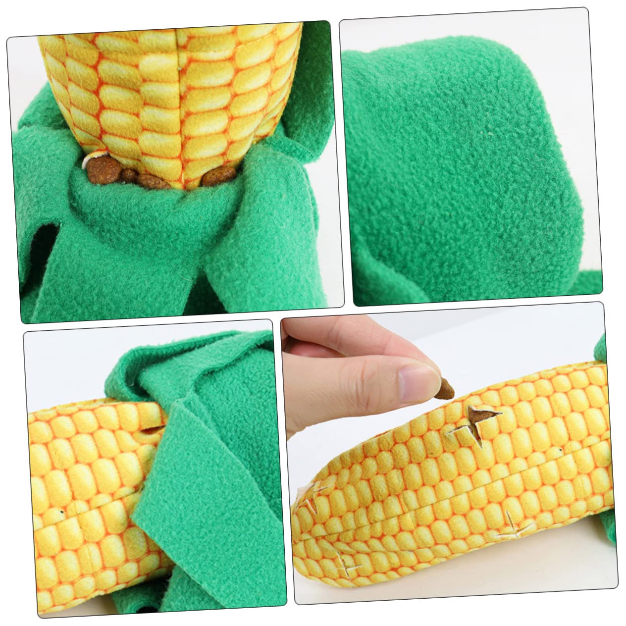 Angoily 3ensembles Jouet pour Chiens Forme De Maïs Jouet Alimentation Molar Rod Et Accessoire De Formation Interactif pour Chiens Et Chiots Et Polaire Doux