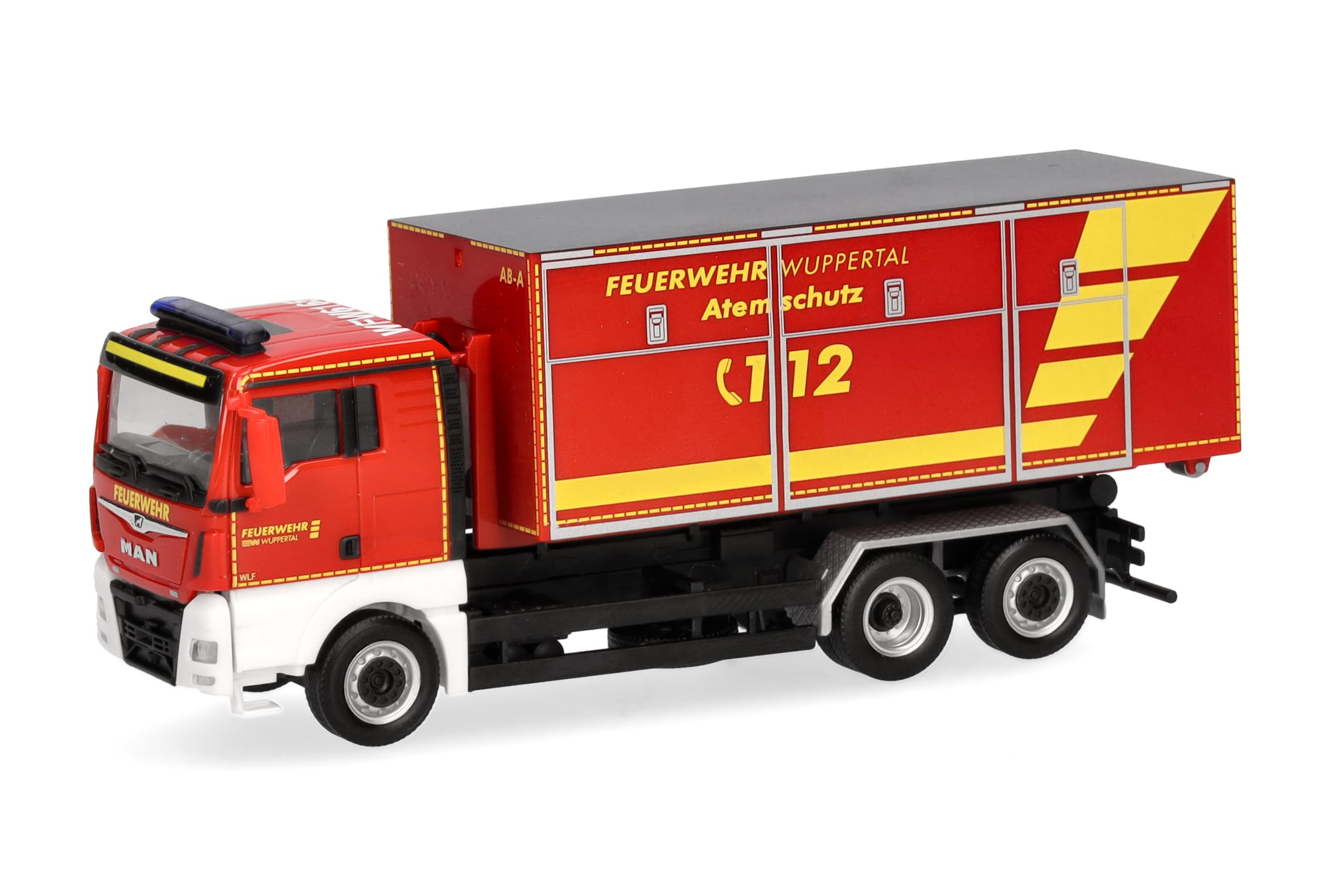 herpa Camion modèle Man TGX XL Euro6C, Camion de Pompiers Wuppertal (Rhénanie du Nord-Westphalie/Wuppertal), véhicule d'intervention, Miniature à l'échelle 1:87, Objet de Collection, fabriqué en