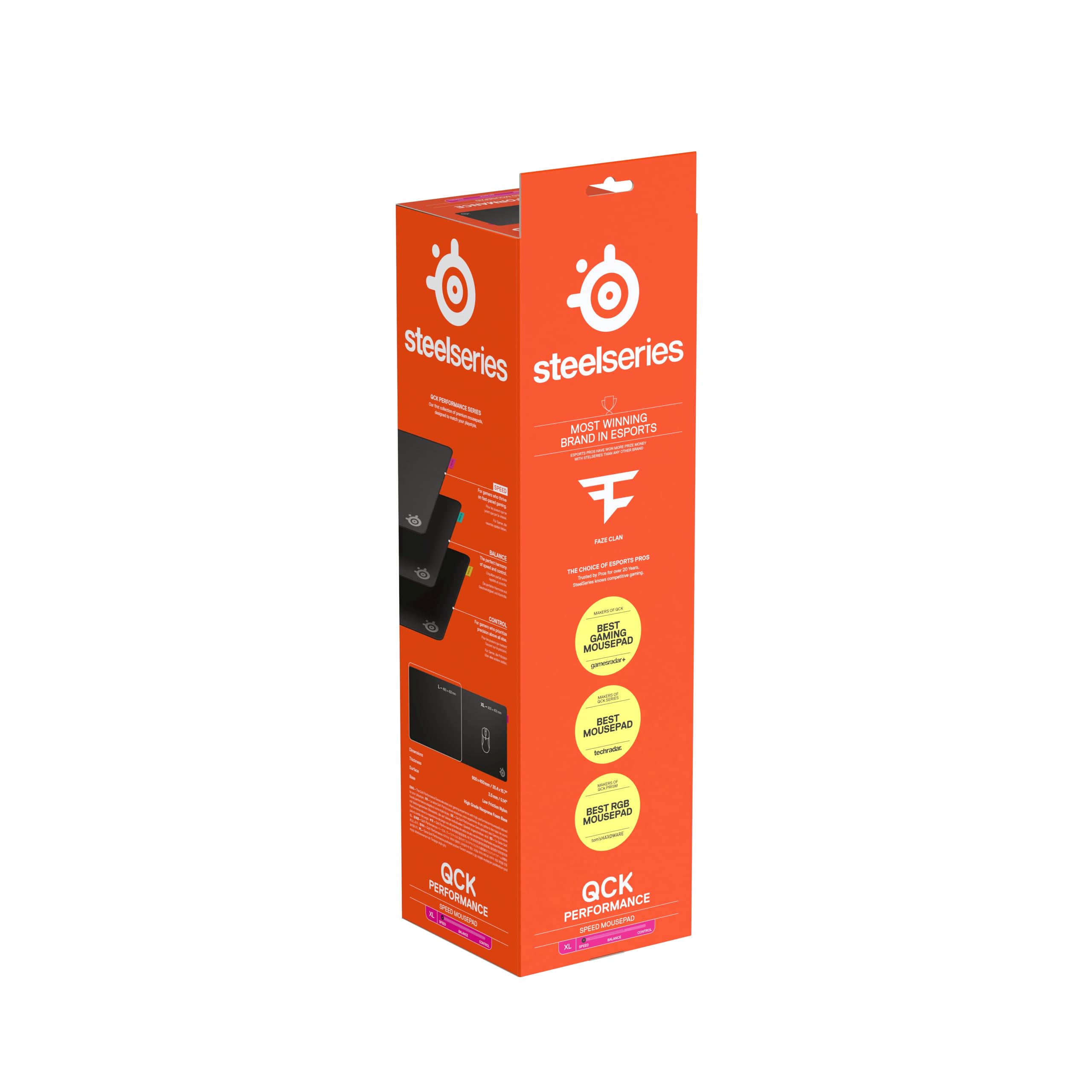 SteelSeries Alfombrilla QcK XL Performance Speed - Densidad y Deslizamiento - Costura Suave - Base de Neopreno - 900x400 mm - FPS/MOBA/RTS/MMO