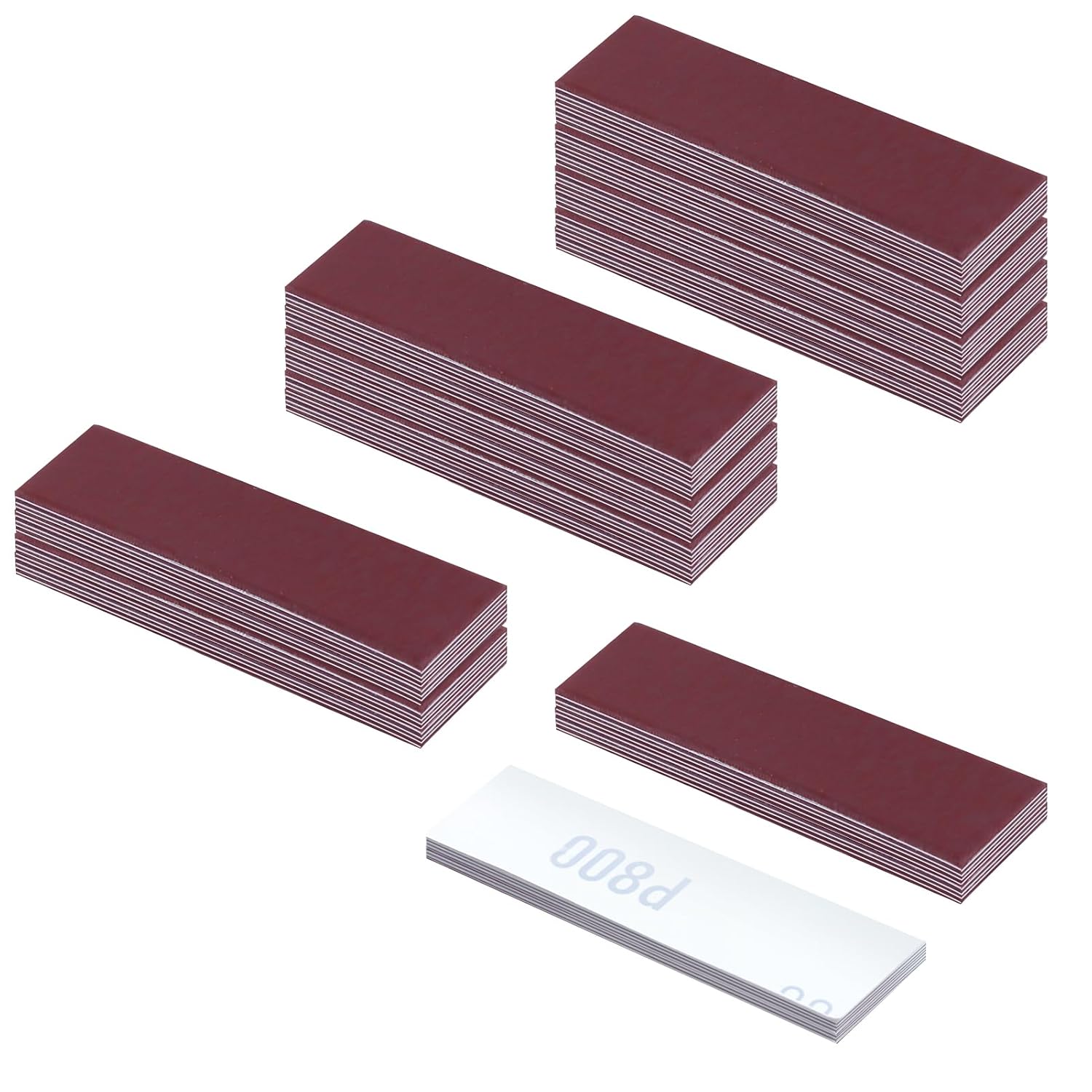 120Pcs Micro Detail Sander Paper Kit 3.5x1.2 Inch Hook and Loop Sandpaper Strips 80 120 180 240 400 600 Grit, Micro Finishing Sander Paper for DIY Crafts Wood Tight Narrow Spaces Polishing