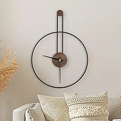 DRELIFAM Modern Wall Clock Large Wall Clocks with Walnut Dial Silent Non Ticking for Living Room photo DRELIFAM Modern Wall Clock Large Wall Clocks with Walnut Dial Silent Non Ticking for Living Room