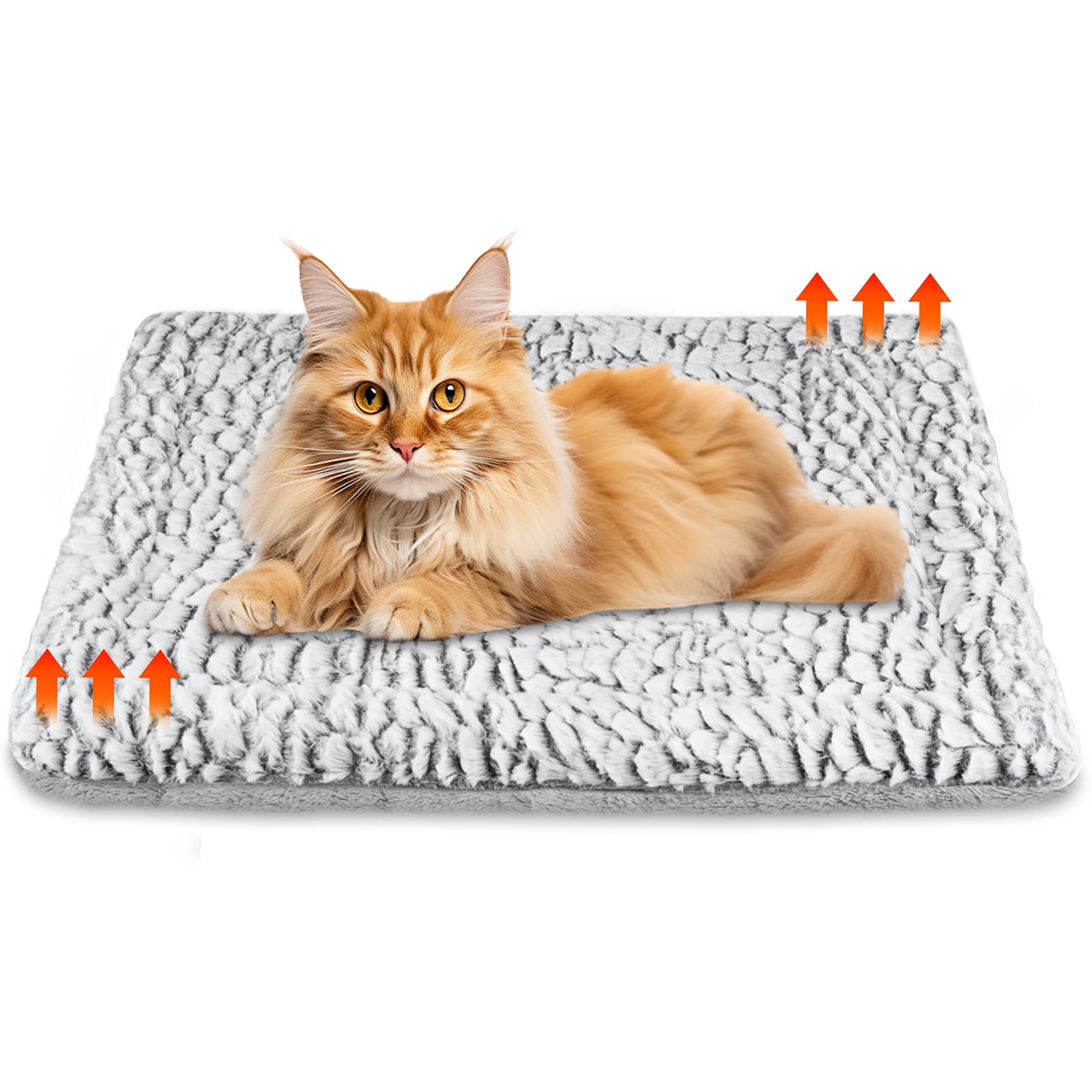 Emwel PETS Self Heating Cat Bed Heated Cat Blanket Washable Warming Pet Pad Electric-Free Heat Bed Puppy Cushion Small Thermal Mat Reversible 50 x 70cm