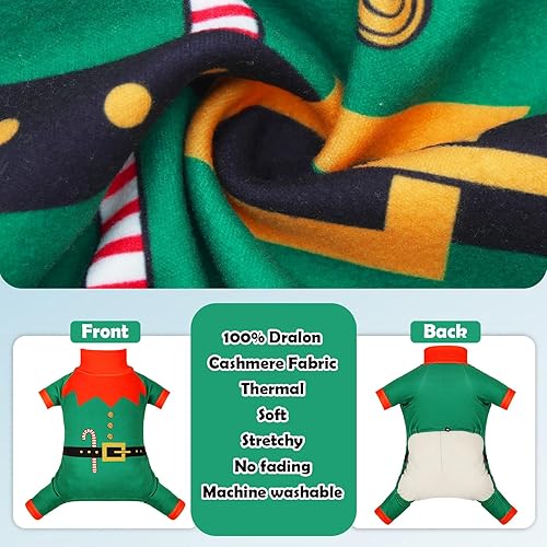 Miniatura 9 de CuteBone Pijama térmico para perro, cuello alto, abrigo de Navidad, traje de forro polar, suave, acogedor, ropa de perro de cuello alto para