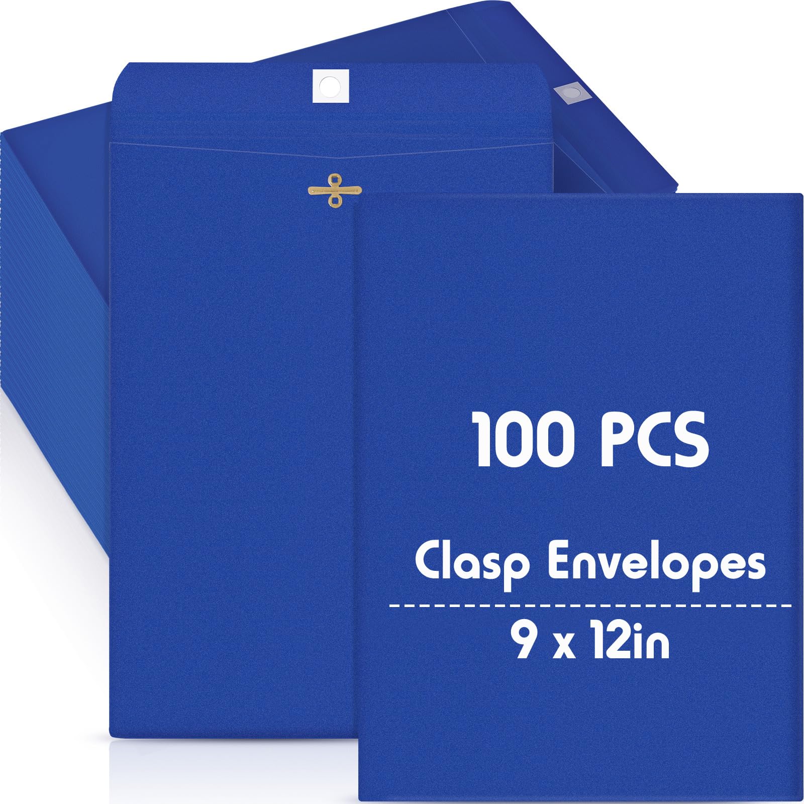 Geyee 100 Pcs 9 x 12 Inch Navy Blue Clasp Manilla Envelopes Mailing
