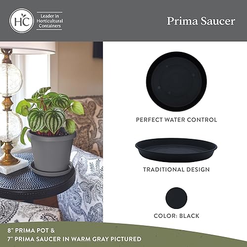 Miniatura 9 de The HC Companies Plato redondo Prima de plástico de 12 pulgadas, bandejas para plantas de interior y exterior para macetas, 12.4 x 12.4 x 1.5