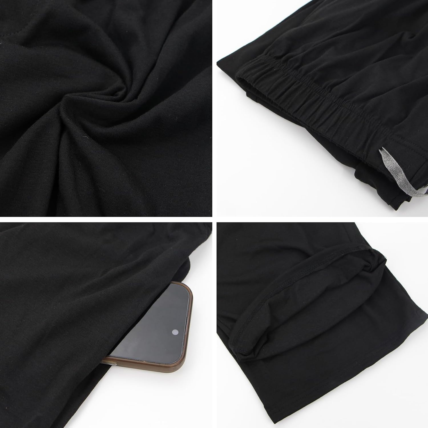 Mens Yoga Sweatpants Athletic Lounge Pants Lightweight Elastic Waist Jogger Pajamas Casual Pants with Pockets - Image 2