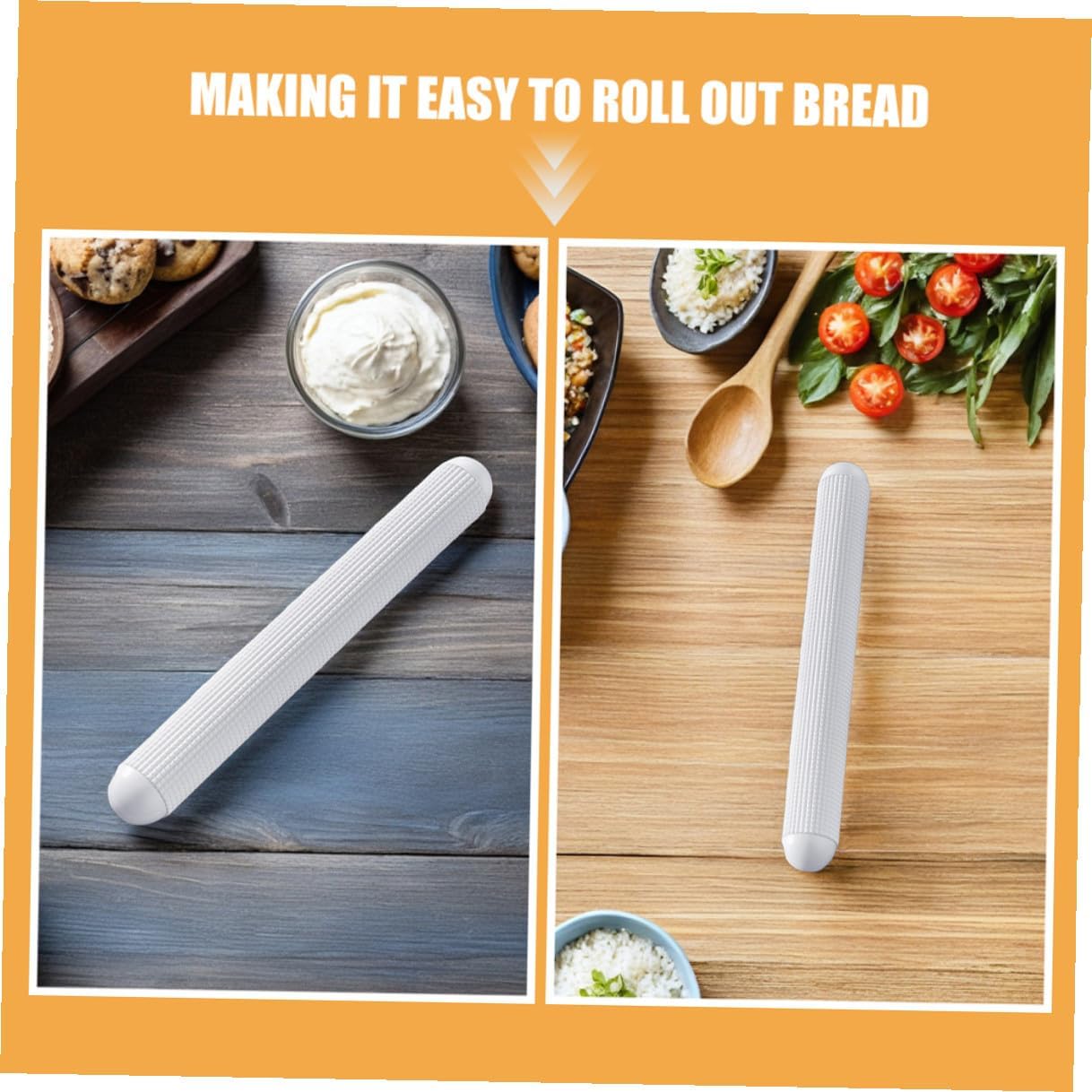 6pcs Nonstick Plastic Small Rolling Pins for Dough Baking Lightweight Fondant Pizza Crust Bread Roller Set with Comfortable Grip for Kitchen and Pasta