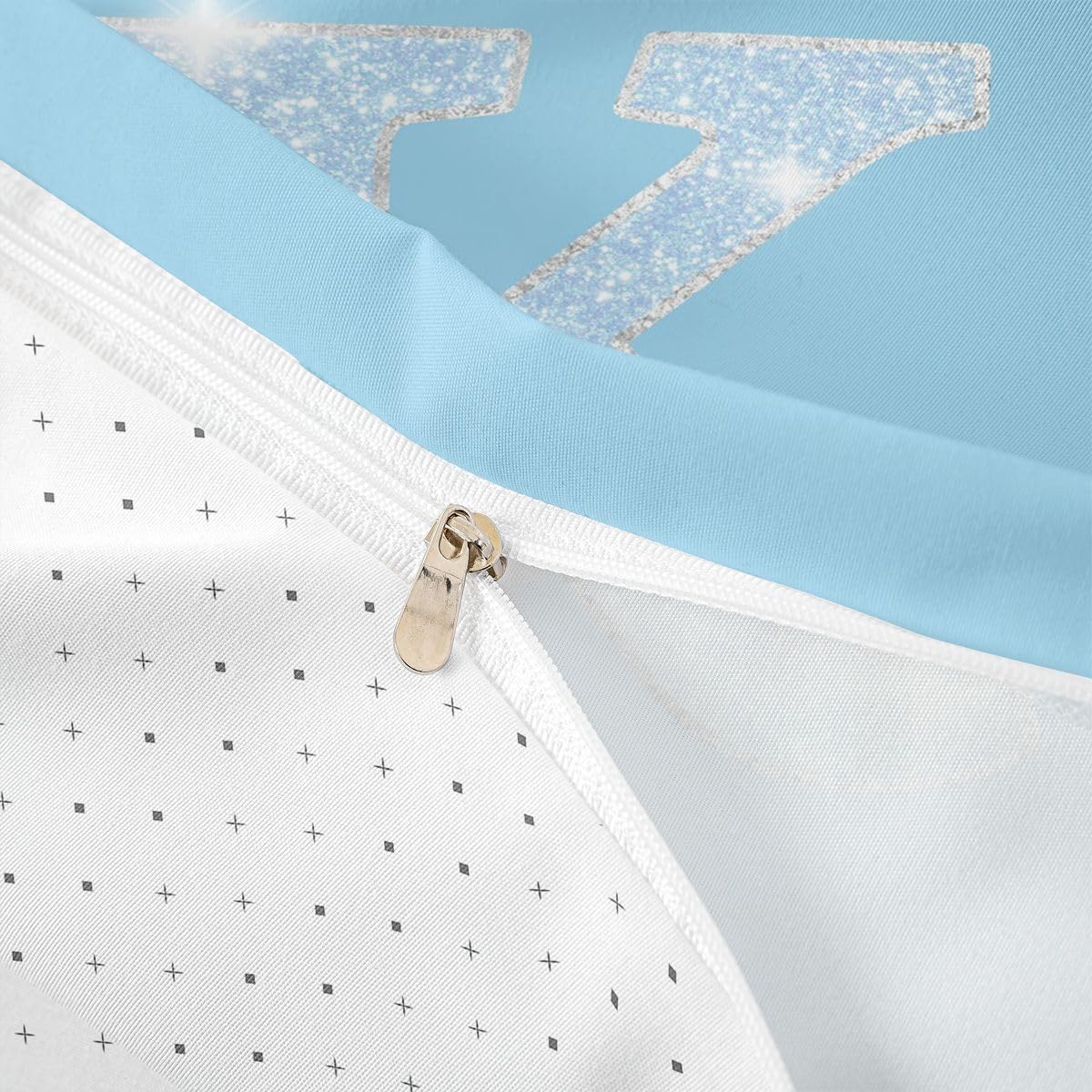 Homewish Funda de edredón tamaño Super King con el alfabeto azul