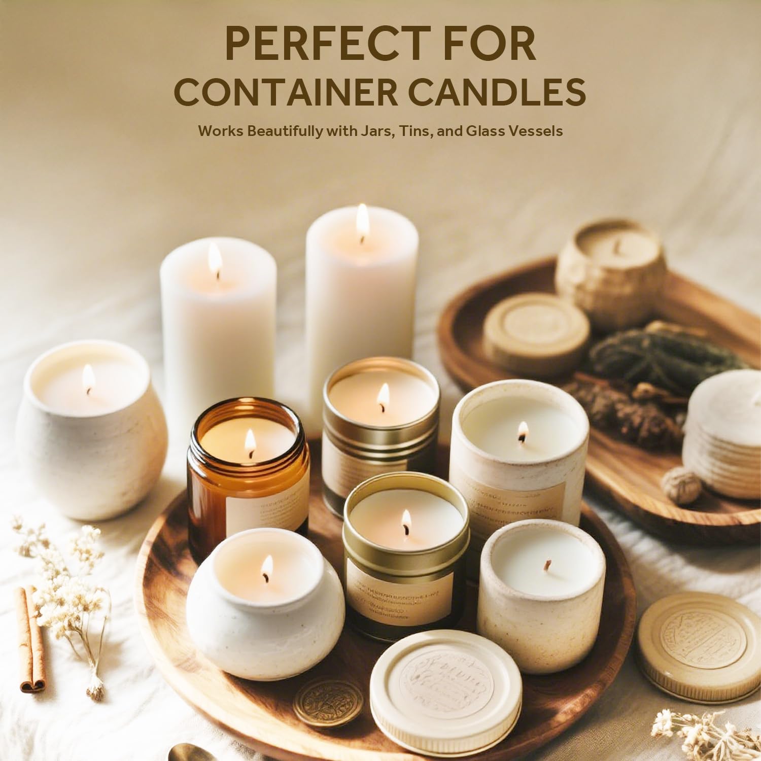 NORVENCE Cera de soja para hacer velas, copos de cera de soja natural, 1 libra, cera de vela premium para manualidades de velas