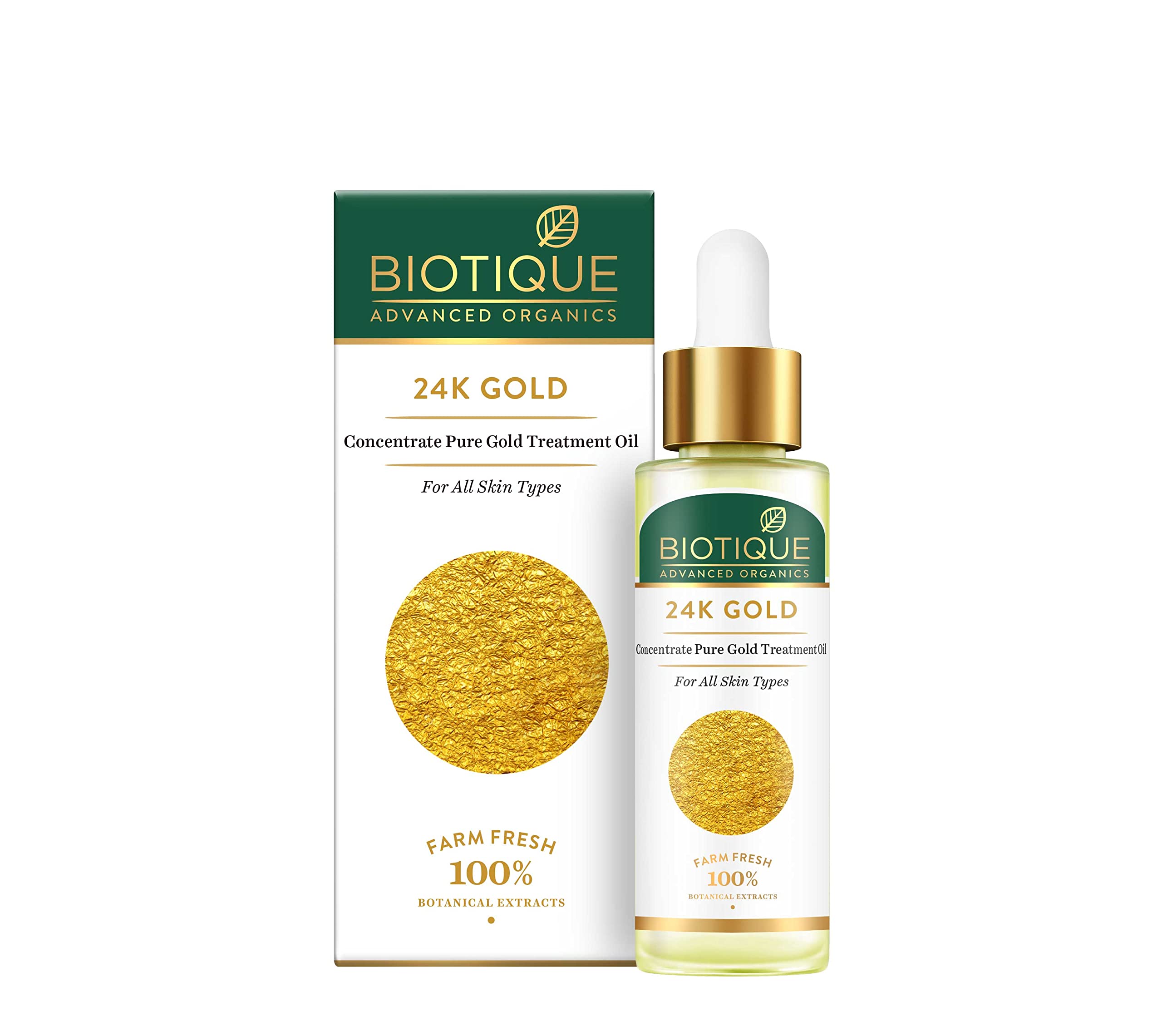 Advanced Organics 24K Gold Concentrate Pure Gold Treatment Oil, 30ml