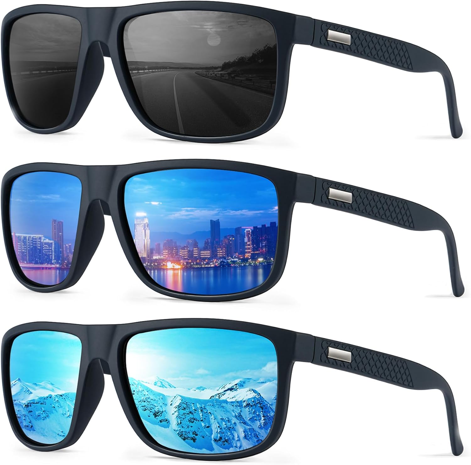 NSSIW Sunglasses-Men Polarized Mens-Sunglasses: Classic Sun Glasses with UV400 Protection for Driving Fishing Golf