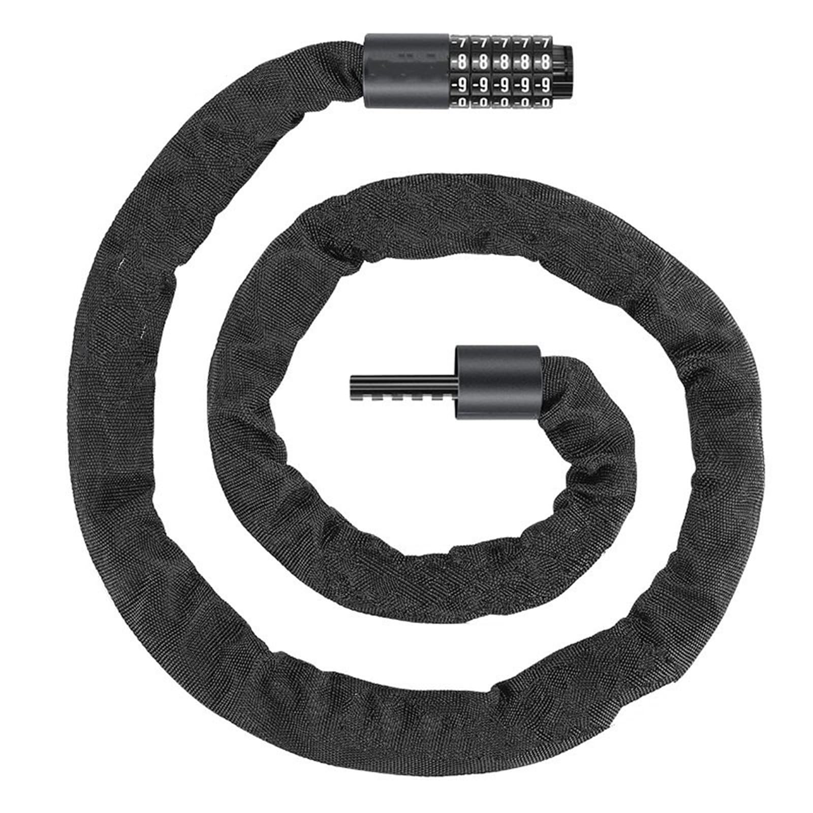 Hdrtcbu 1.5M-Black Chain Lock Portable Bike Chain Lock High Security Anti-Theft Thicken Mountain Motorbike Lock(1.5M-Black)