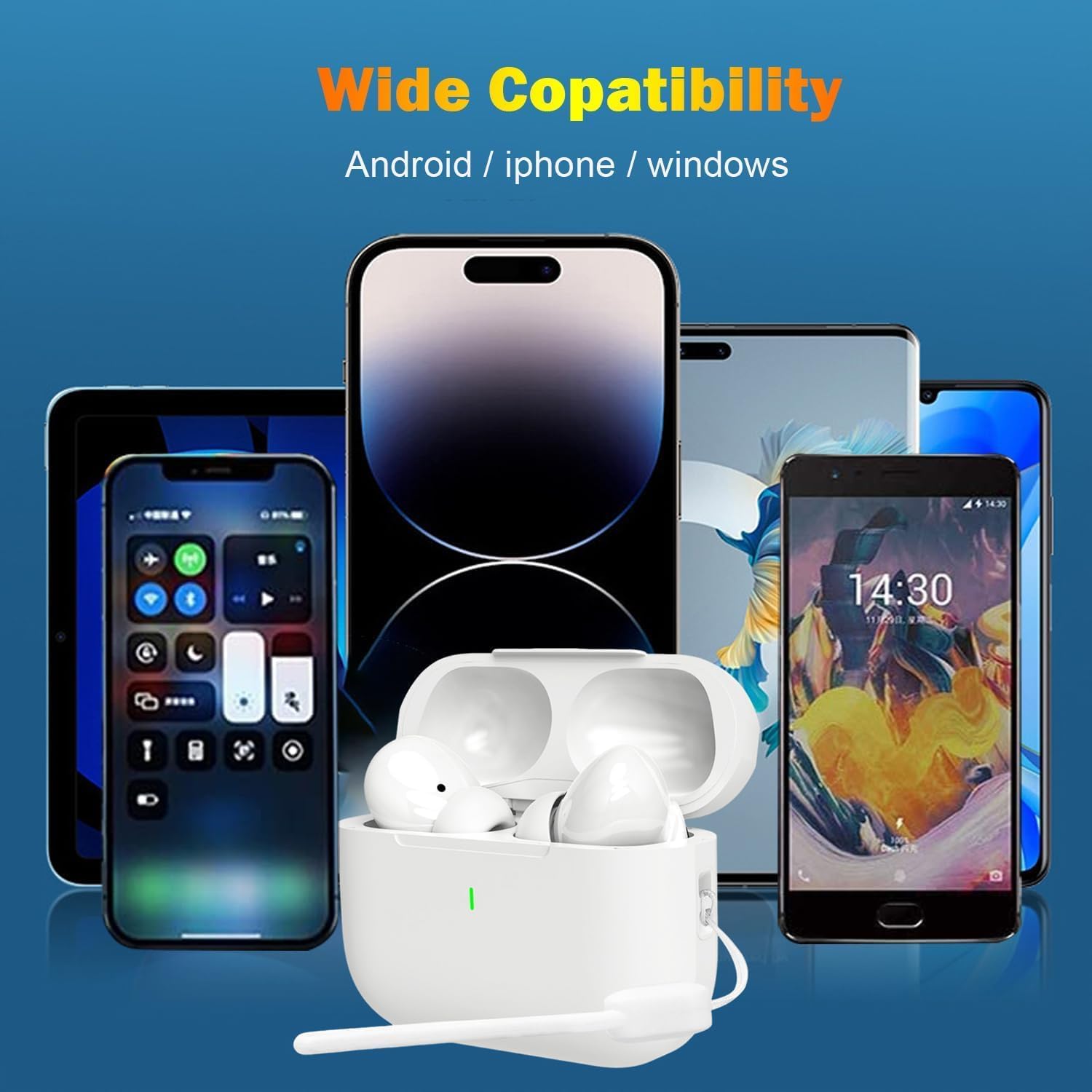 Wireless Earbuds with Active Noise Cancelling, Bluetooth 5.3 Headphones with Charging Case, in-Ear Earbud Built-in Mic, IPX7 Waterproof, 40H Playtime Hi-Fi Stereo for iOS Android Phones