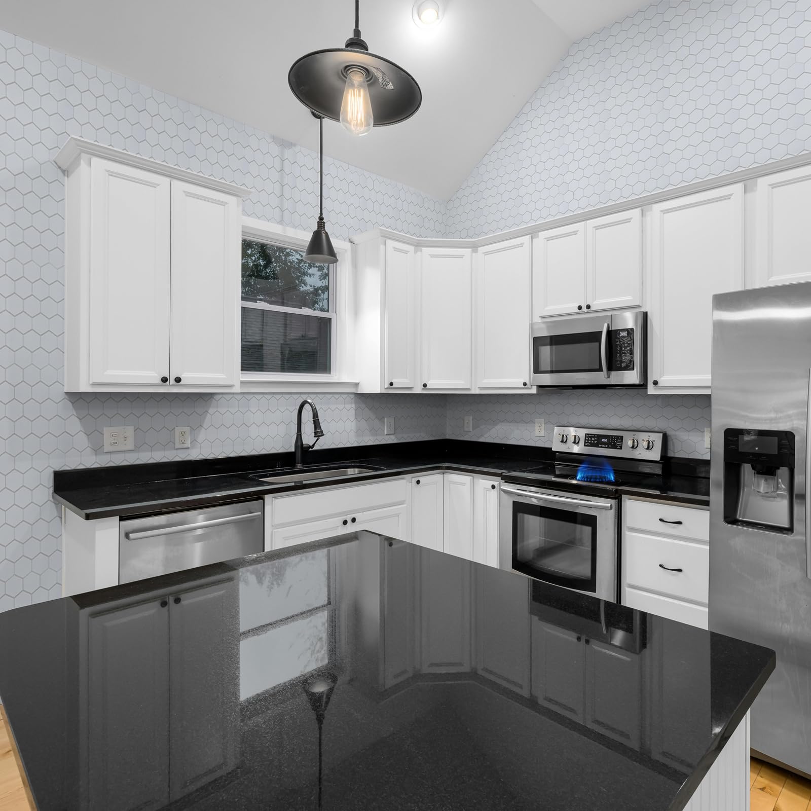 Snapklik.com : Midcard 8 Sheets Hexagon Peel And Stick Backsplash Tile