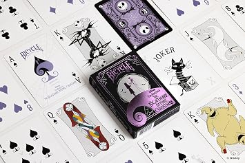 Bicycle Disney Nightmare Before Christmas Playing Cards - 1 Deck, Air Cushion Finish, Professional, Superb Handling & Durability, Great Gift For Card Collectors, White