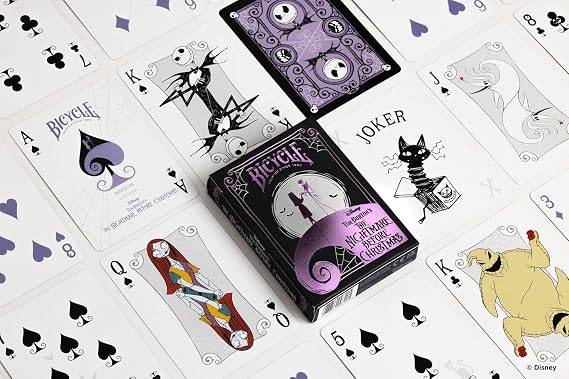 Bicycle Disney Nightmare Before Christmas Playing Cards - 1 Deck, Air Cushion Finish, Professional, Superb Handling & Durability, Great Gift For Card Collectors, White
