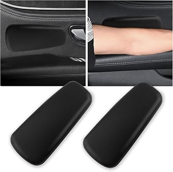 2PCS Elbow Pad Arm Rest for Car,Soft Leather Arm Rest Pillow with One-Piece Molding for Comfortable Support,Universal Car Accessories Car Knee Cushion Car Door Armrest Pads Black