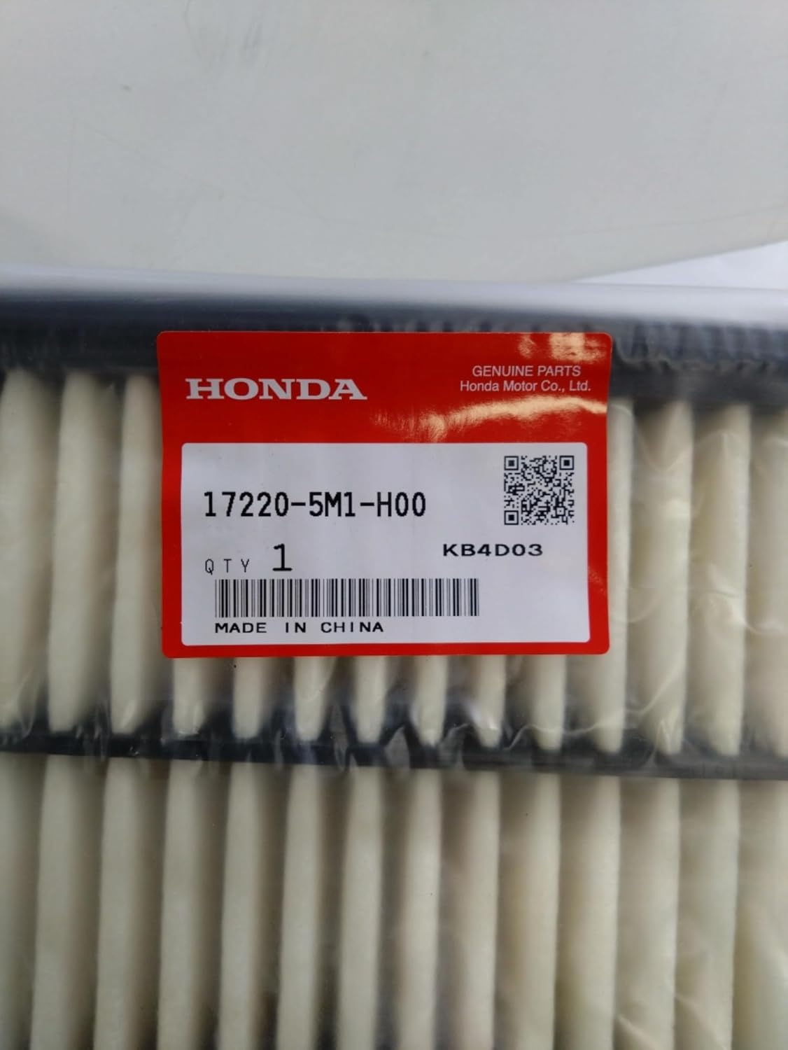 Honda Genuine Parts Element Air Cleaner Part Number 17220-5M1-H00