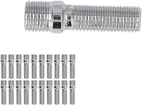 Kit de conversão de prisioneiro de roda, adaptadores de parafuso de prisioneiro de roda 32 mm haste 50 mm comprimento total à prova de ferrugem revestimento de zinco preto 20(M14x1,5-M12x1,5)