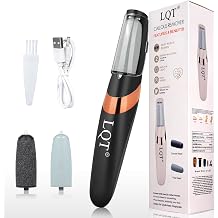 LQT Electric Foot File Rechargeable Callus Remover for Hard, Cracked Skin At-Home Pedicure Kit for Smooth Feet Men & Women Black