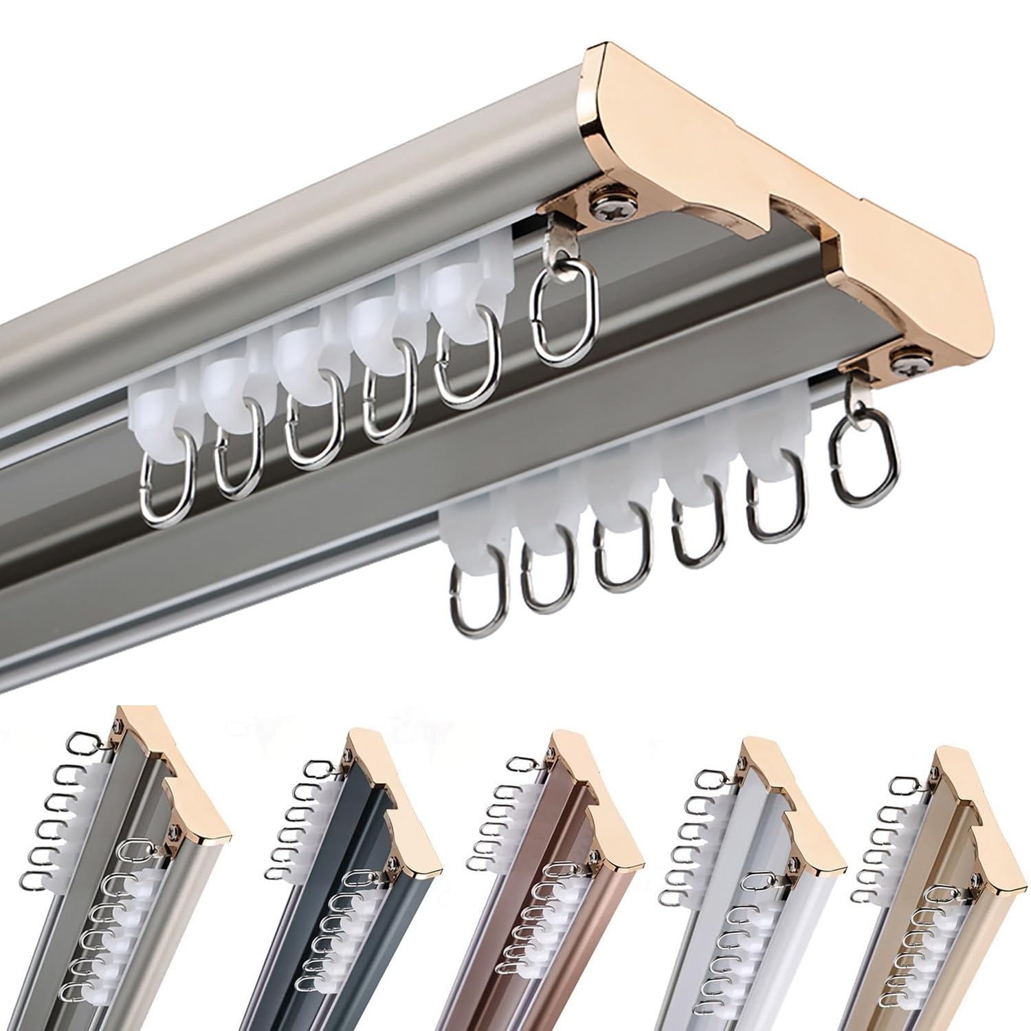 Tringle à rideaux double 6 m aluminium : fixez vos rideaux lourds sans fléchir en gris