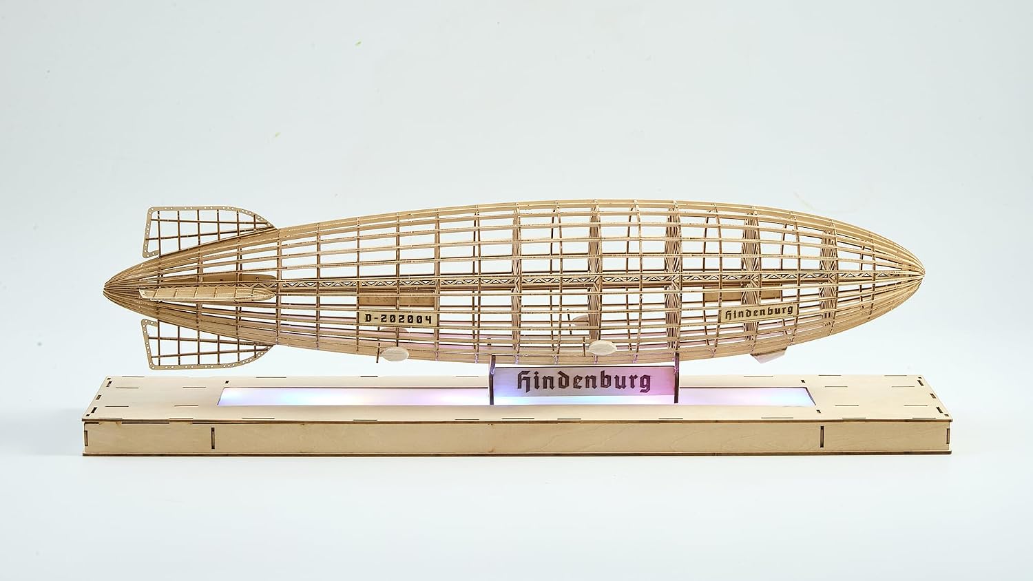 Dancing Wings Hobby 1:453 3D Puzzle Wooden Model Display Replica 540mm Hindenburg Zeppelin Airship with Wooden Light Box Need to Build for Adults (VS37)