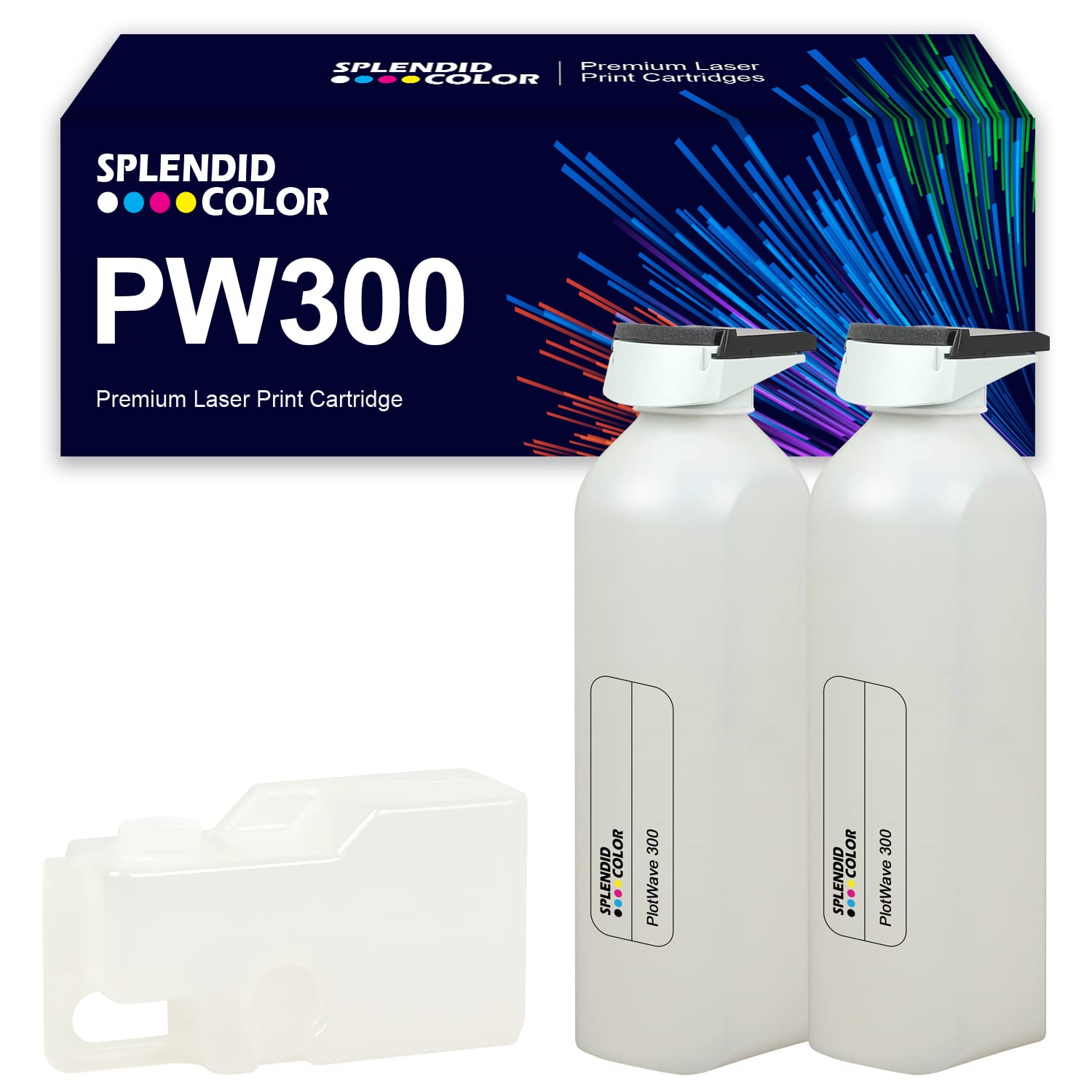 Remanufactured PW Toner Cartridge(1060127660) Replacement for OCE Plotwave 300/340/345/350/360/365/500 Printer.(2 x BK Toner Cartridge and 1 x Waste Toner)