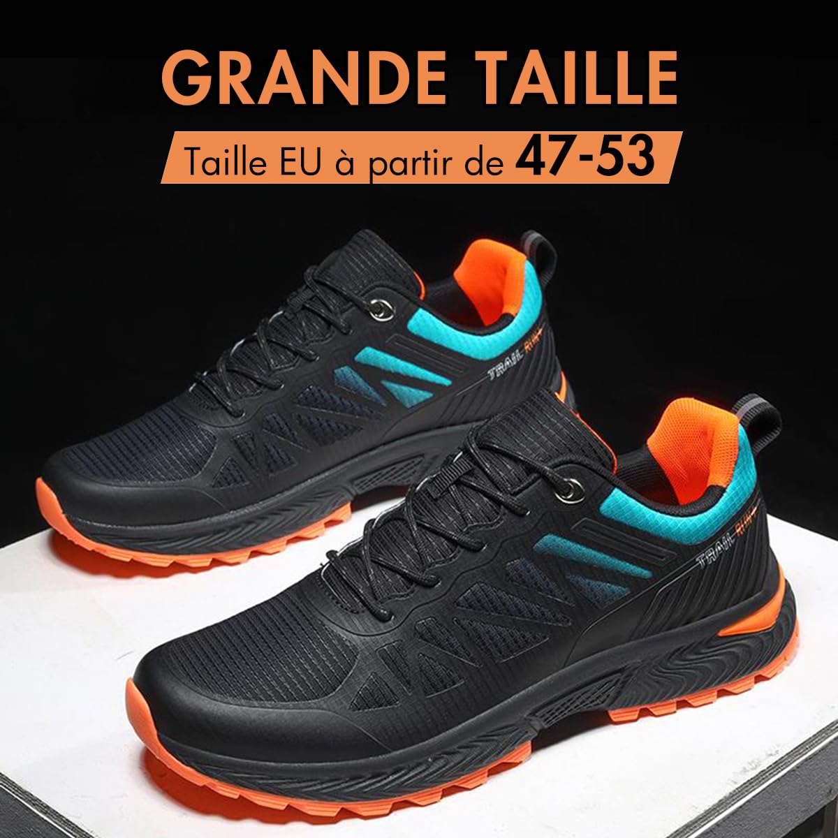 Hawkwell Chaussures de Trail Running Homme Grande Taille, Pointures 47, 48, 49, 50, 51, 52, 53