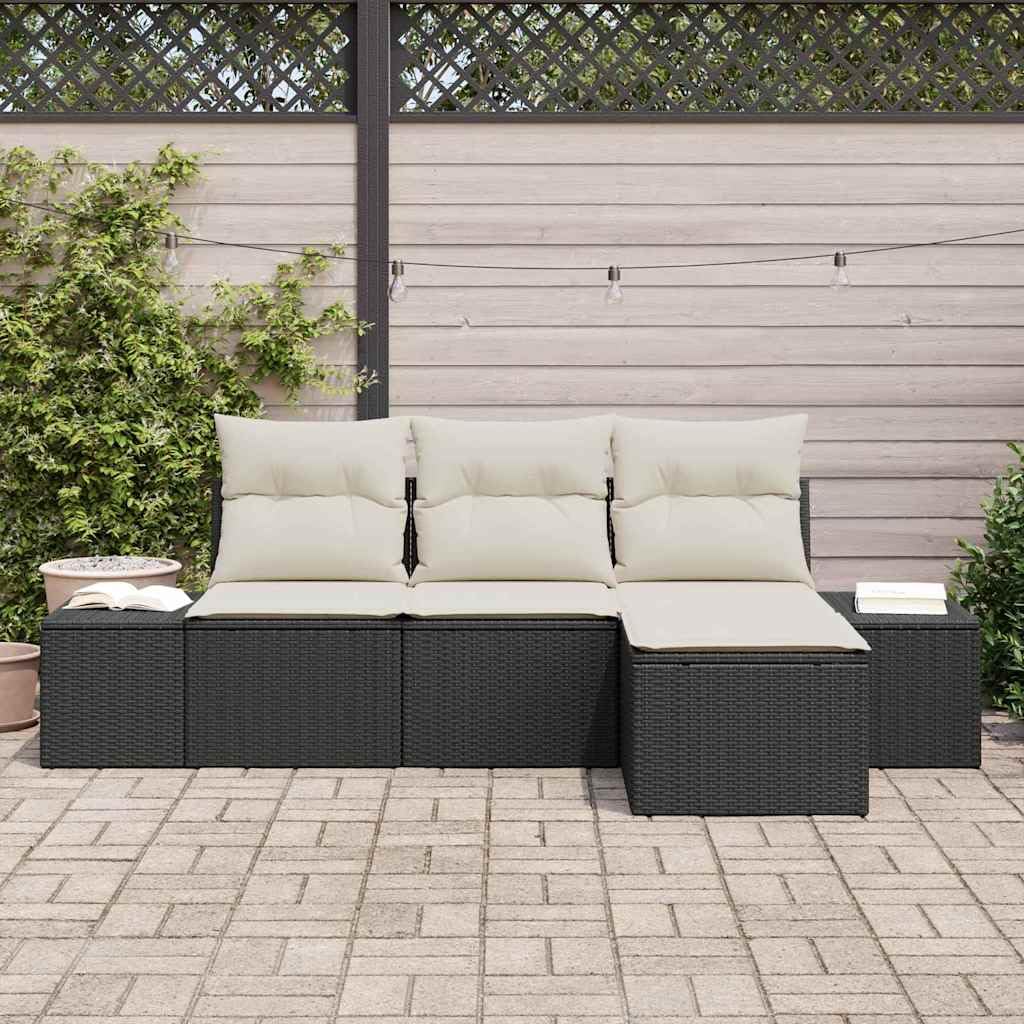 Polirattanowy modułowy na taras i ogród czarny 239 x 62 x 85 cm