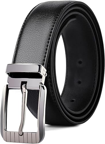 Cinturón de vestir de cuero genuino de los hombres 1,3" hebilla de aleación de zinc de una sola punta