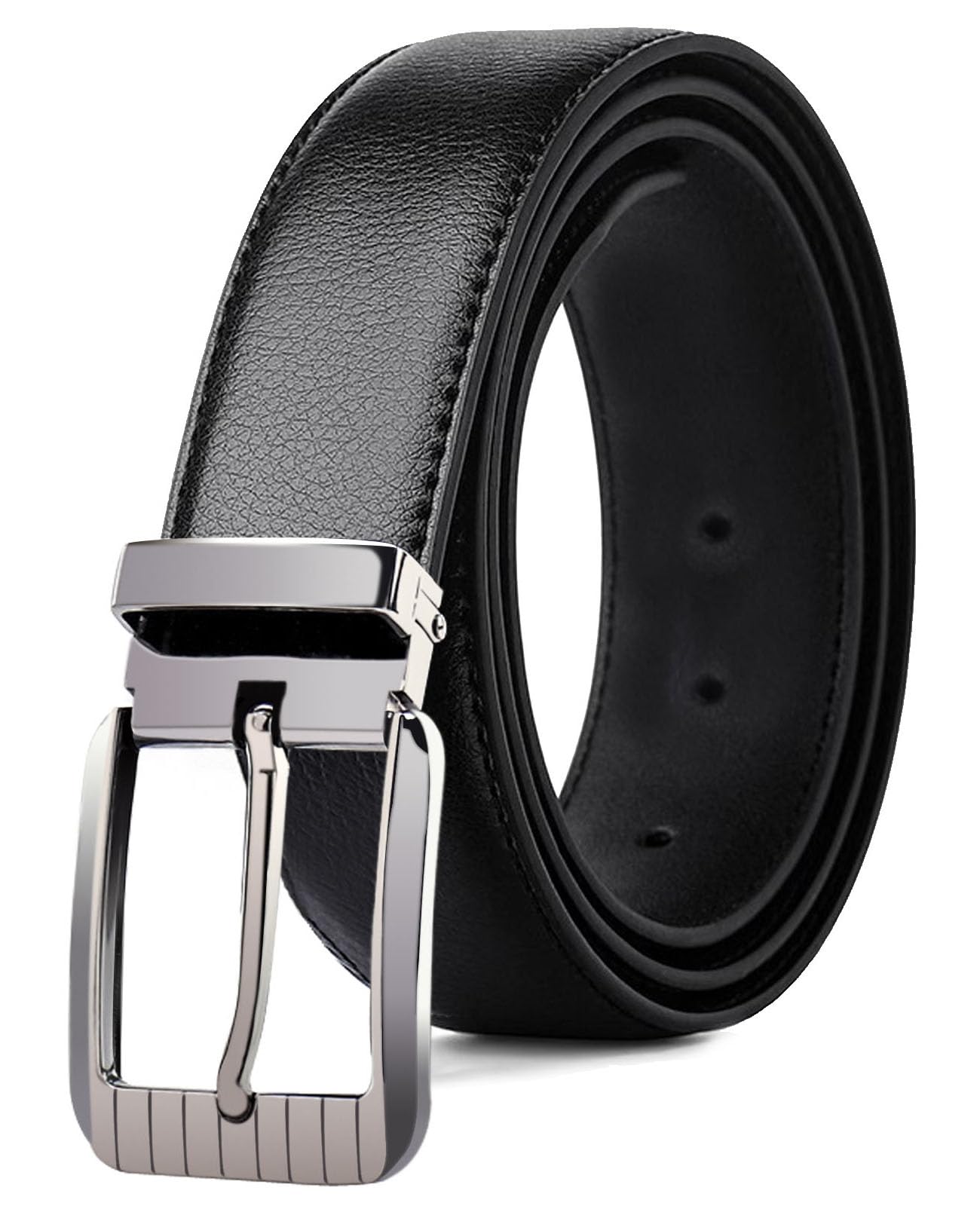 Kira Sutsu Men Genuine Leather Dress Belt 1.3" Single Prong Zinc Alloy Buckle