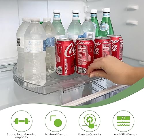 Miniatura 4 de NOSTA Home Susan Giratoria de 360° para Refrigerador | Organizador Rectangular para Refrigerador | Gabinete, Despensa, Organizadores de Refrigerador