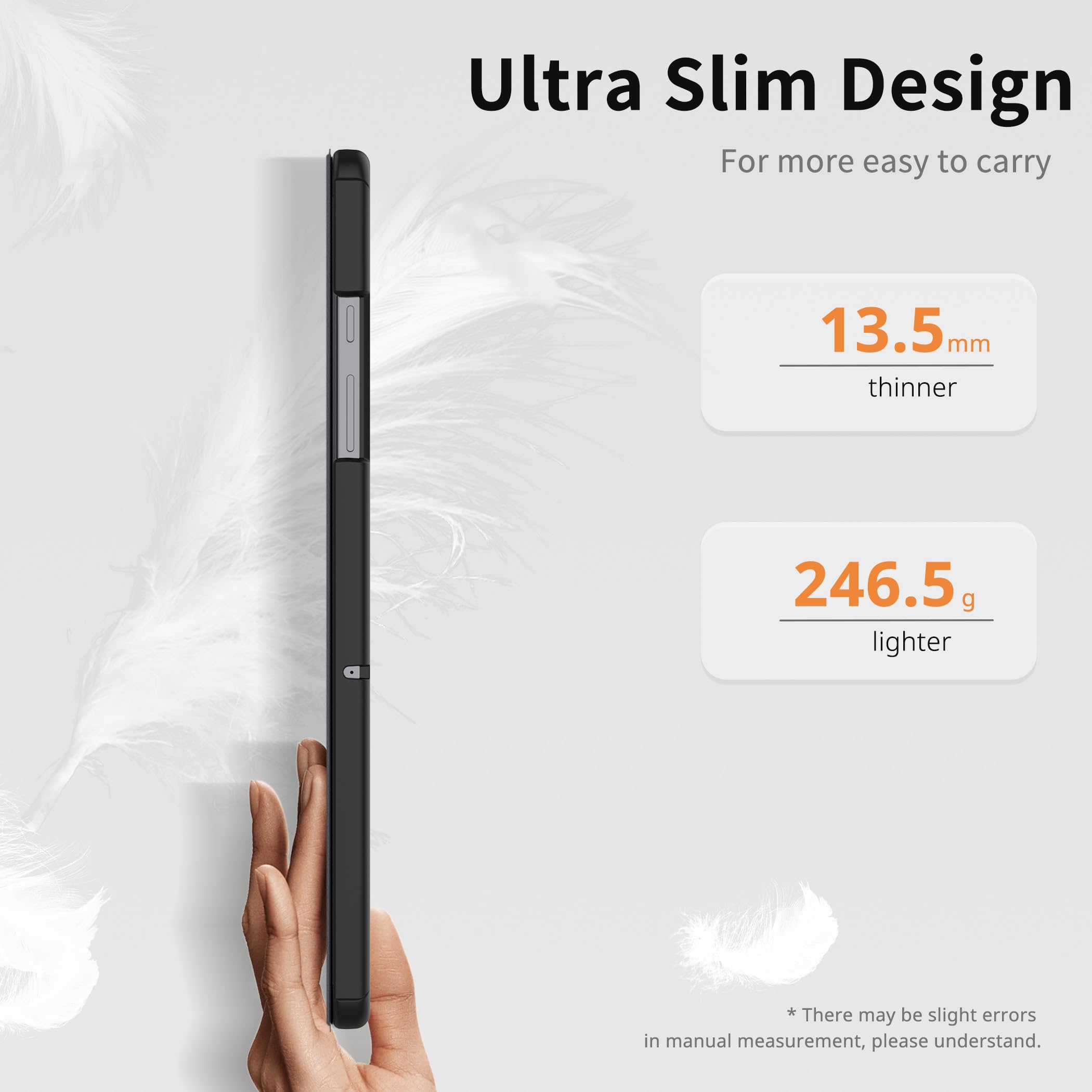 EasyAcc Custodia Cover Compatibile con Samsung Galaxy Tab A9+ / A9 Plus 11 Pollici 2023 SM-X210/ X215/ X216 Tablet, Grigio Scuro