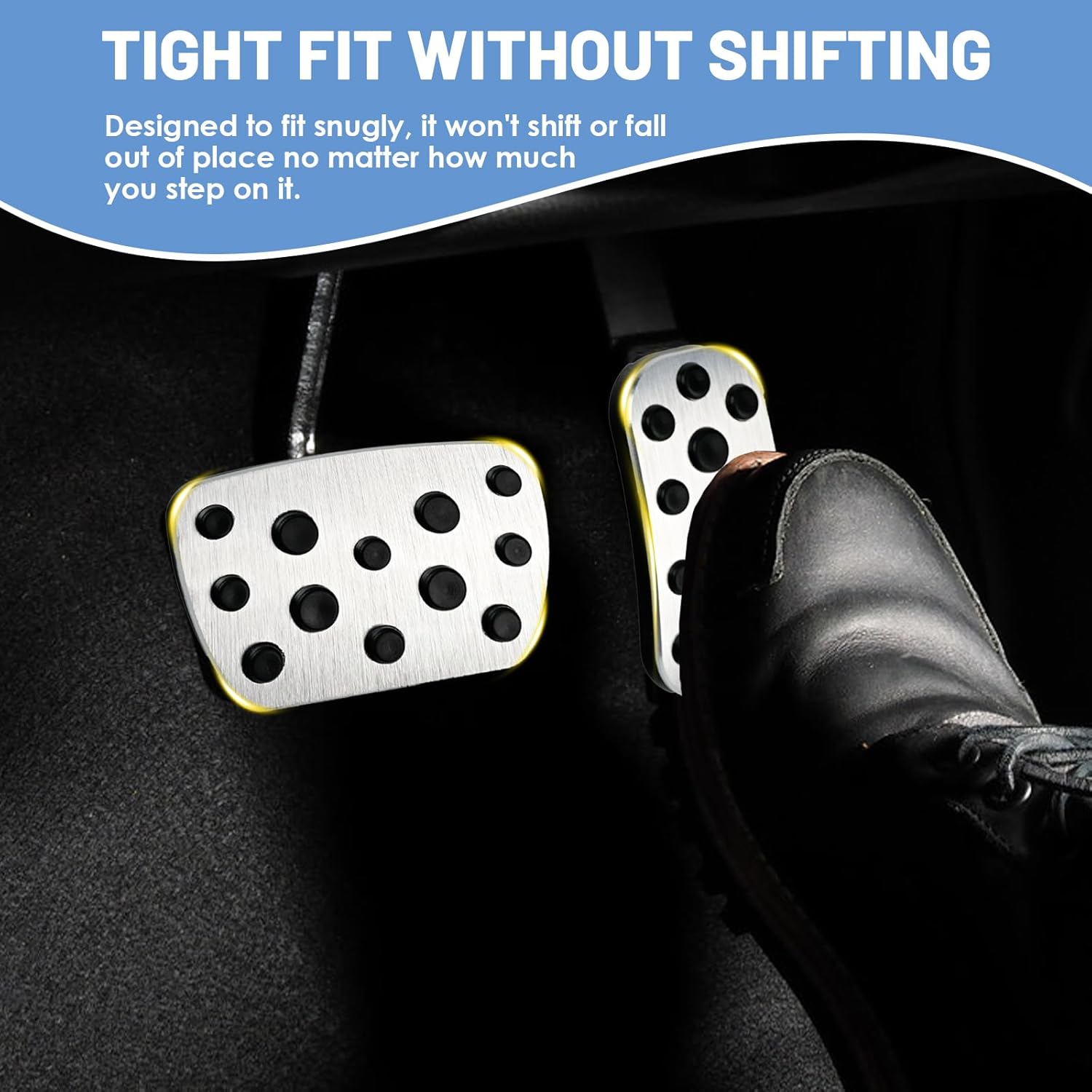 Autohua for Toyota Tacoma/Sequoia 2024 2025/Toyota Tundra 2022-2024 at Non-Slip Accelerator and Brake Pad Pedals Cover No Drill Aluminum Brake Gas Accelerator Accessories - Image 3